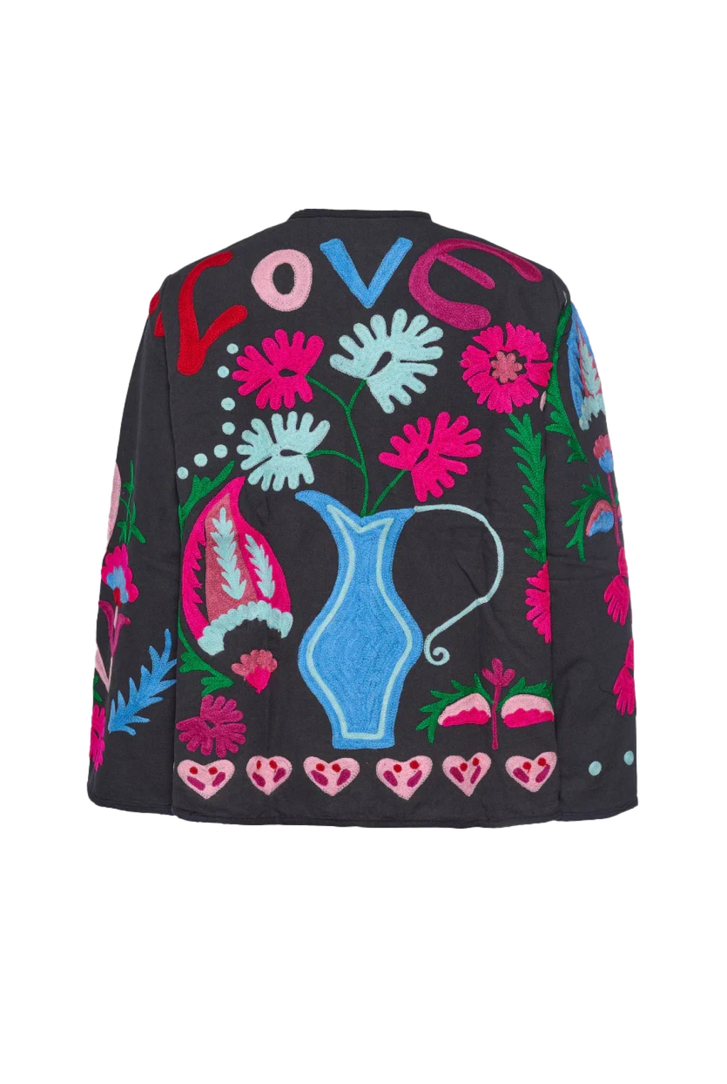 Cute Flower Print Pocket Jacket