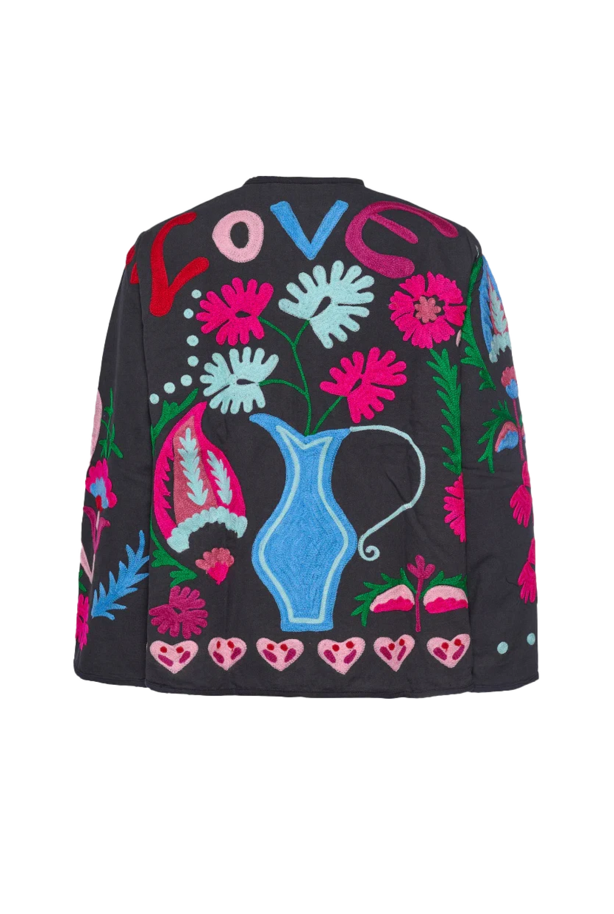 Cute Flower Print Pocket Jacket