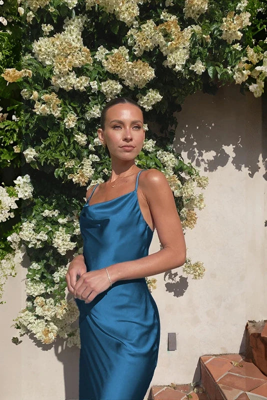 Willow Maxi-Length Dress - Navy Blue