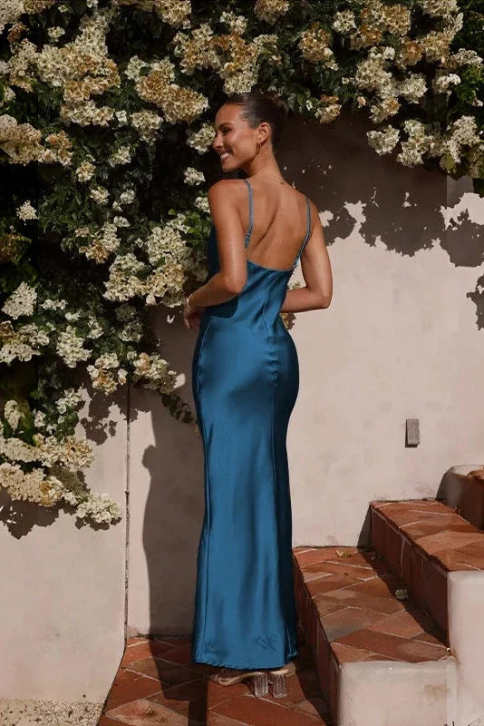 Willow Maxi-Length Dress - Navy Blue