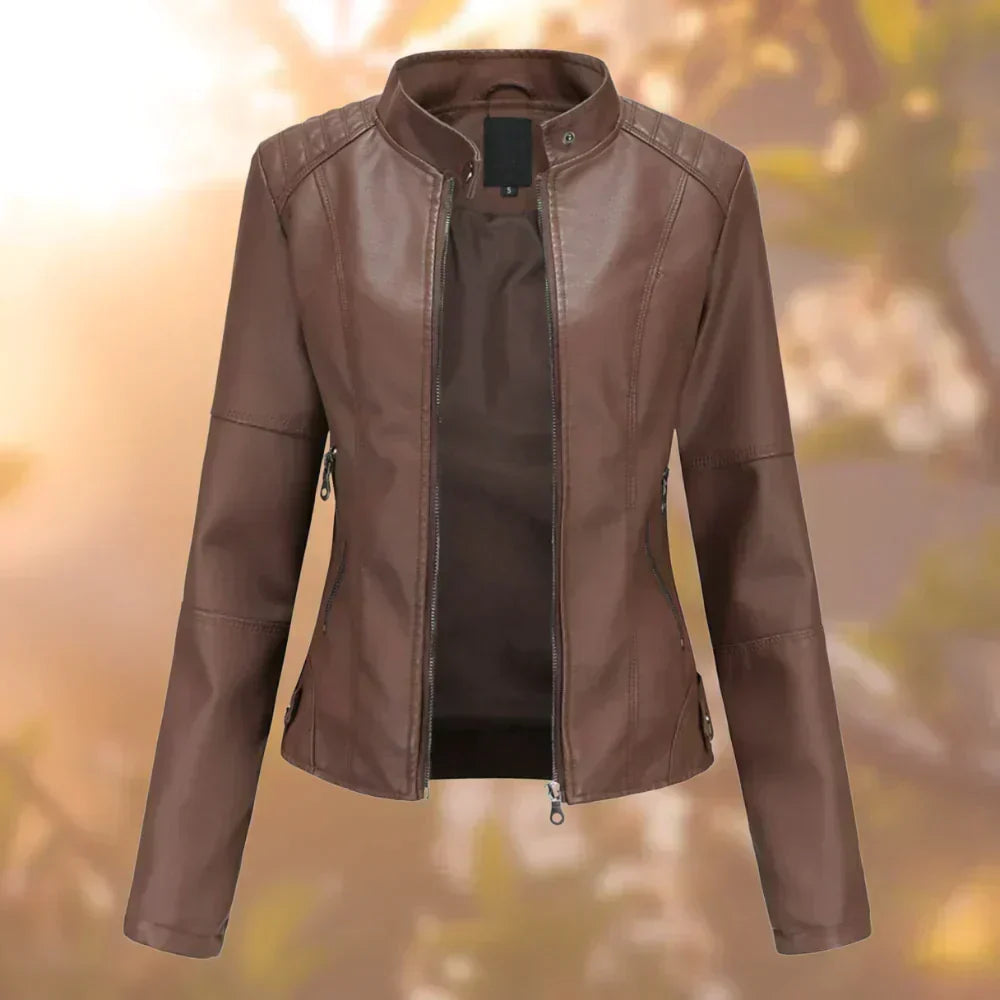 Timeless Leather Jacket with Versatile Design