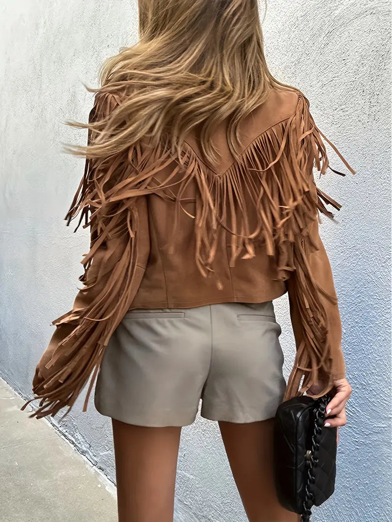 Suede Jacket with Fringe