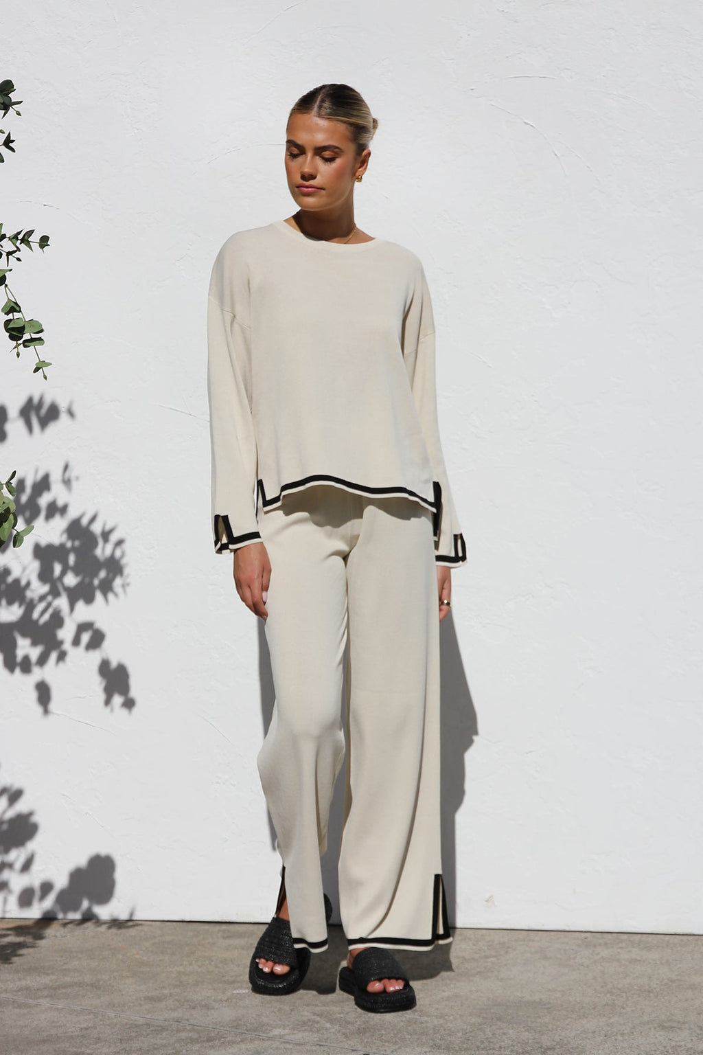 Coordinated Yvonne Knit Set Cream