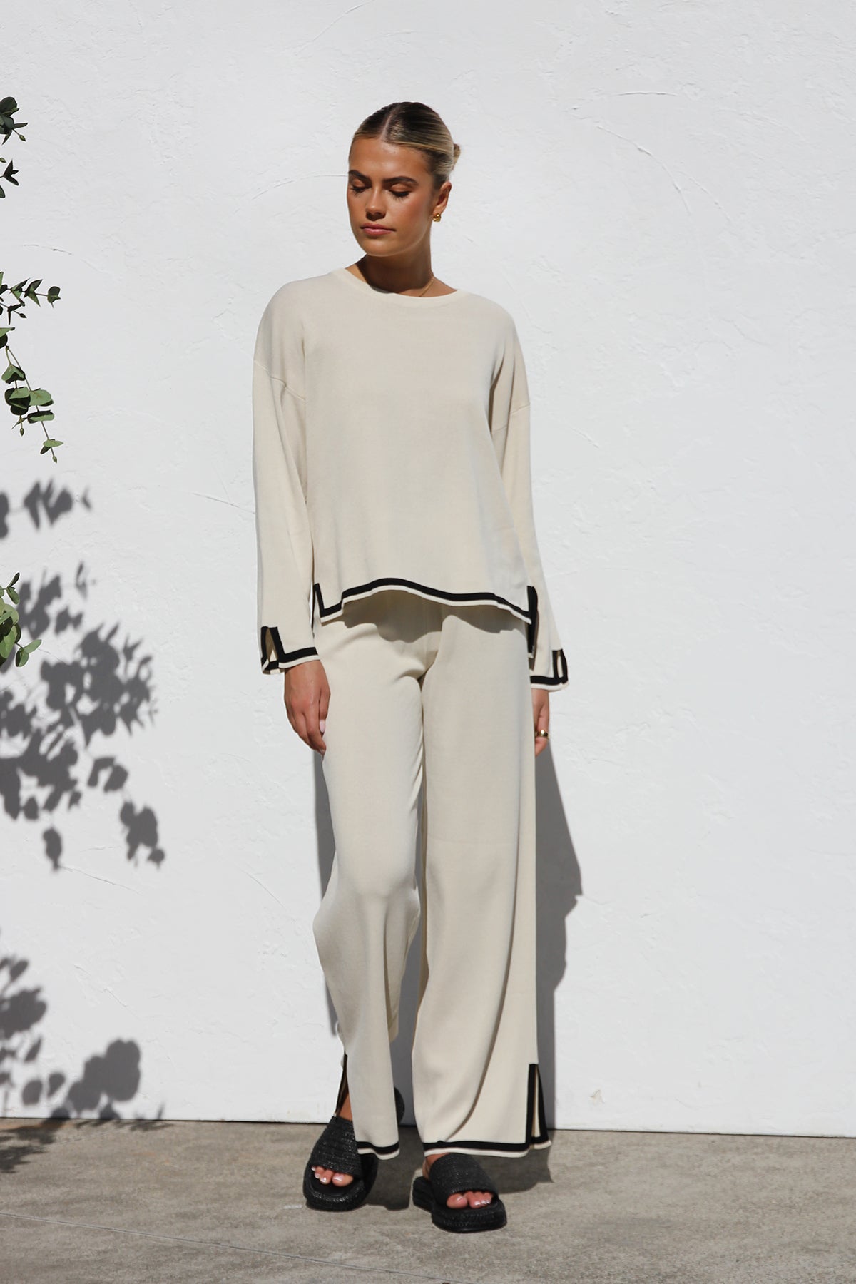 Coordinated Yvonne Knit Set Cream