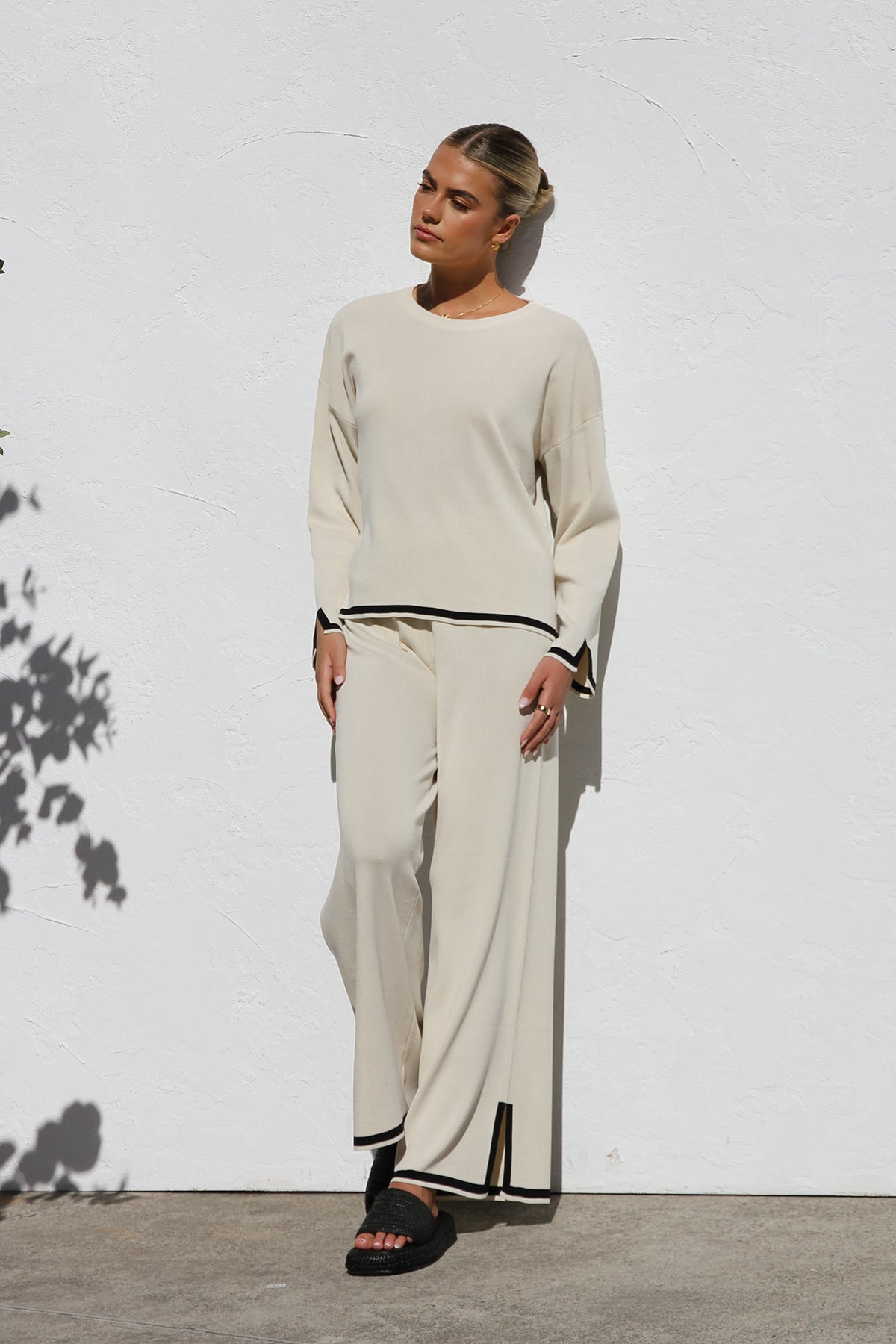 Coordinated Yvonne Knit Set Cream