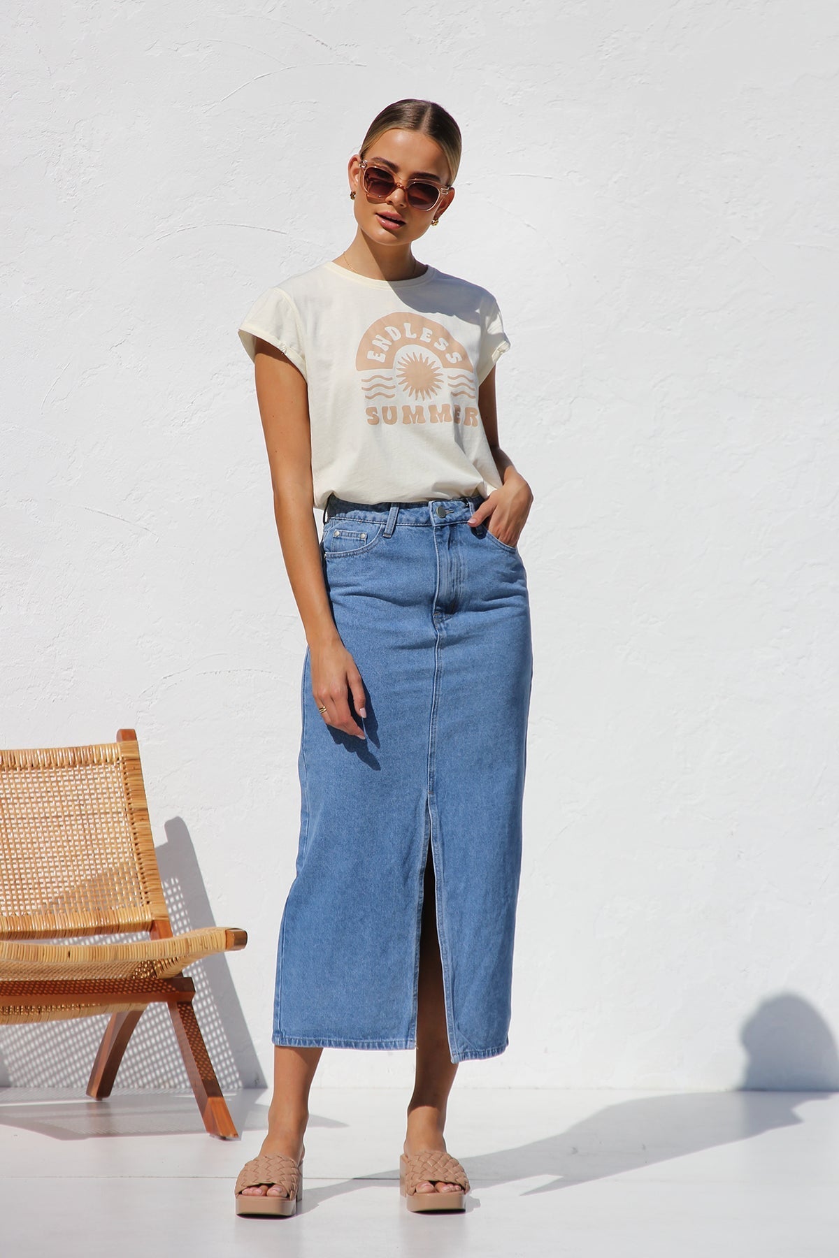 Modern April Denim Skirt