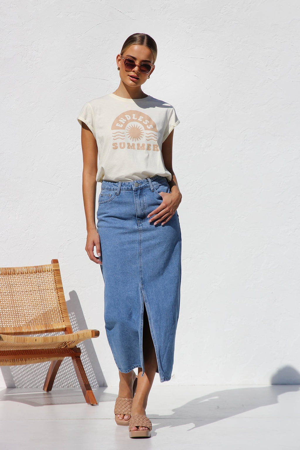 Modern April Denim Skirt