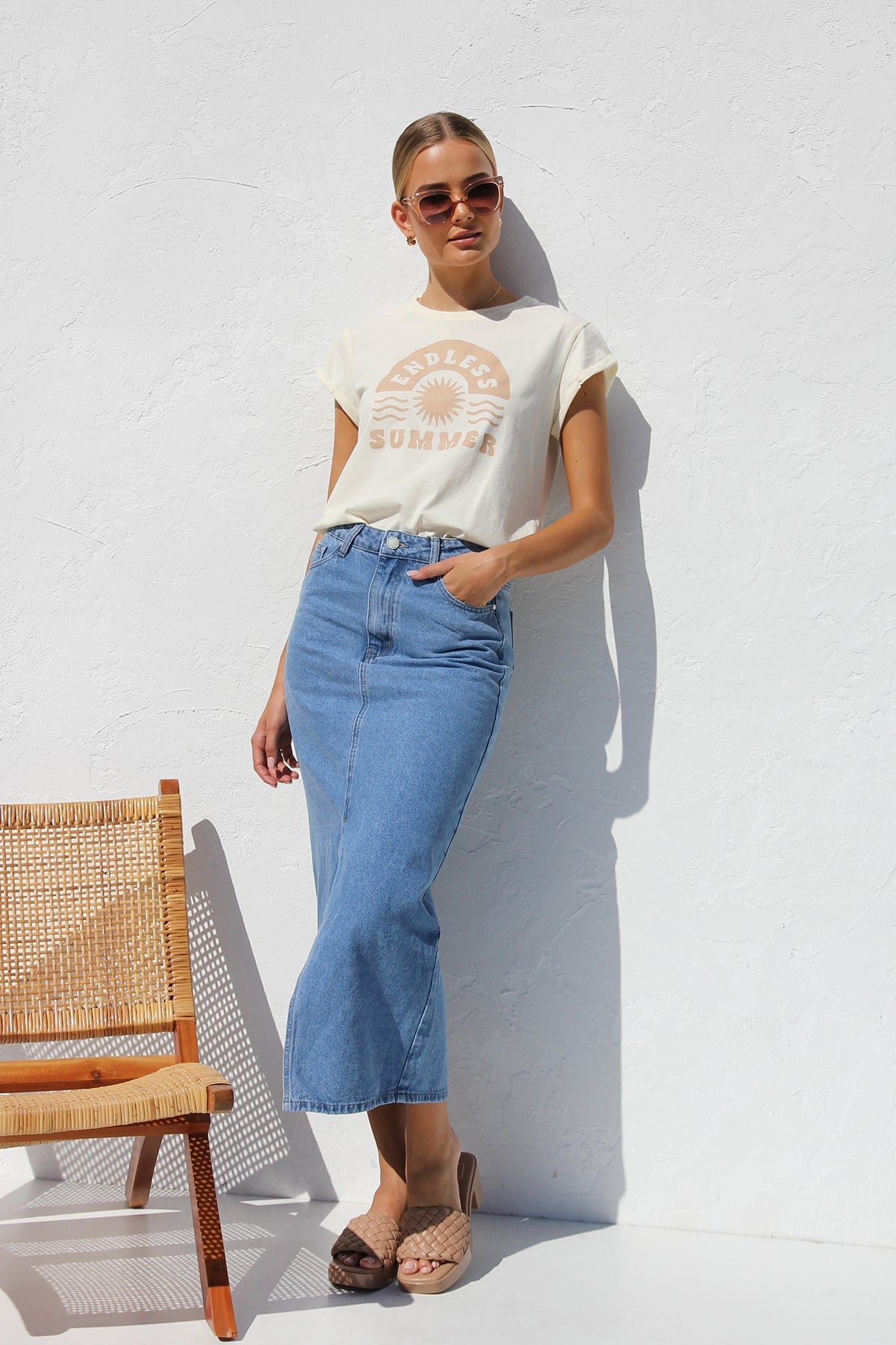 Modern April Denim Skirt