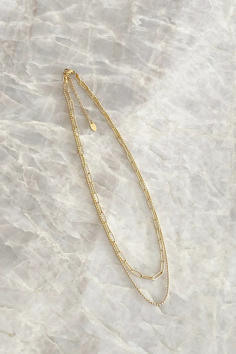 Coordinated Dani Chain Necklace Set - Gold