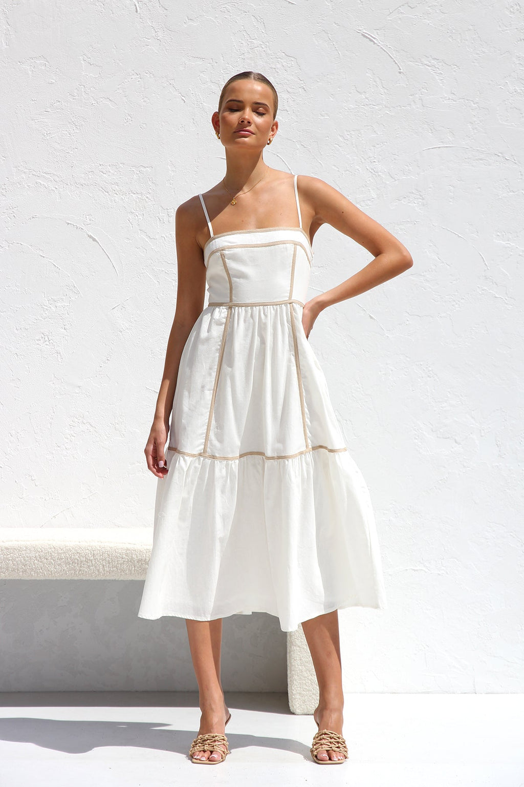 Modern Quincy Dress White