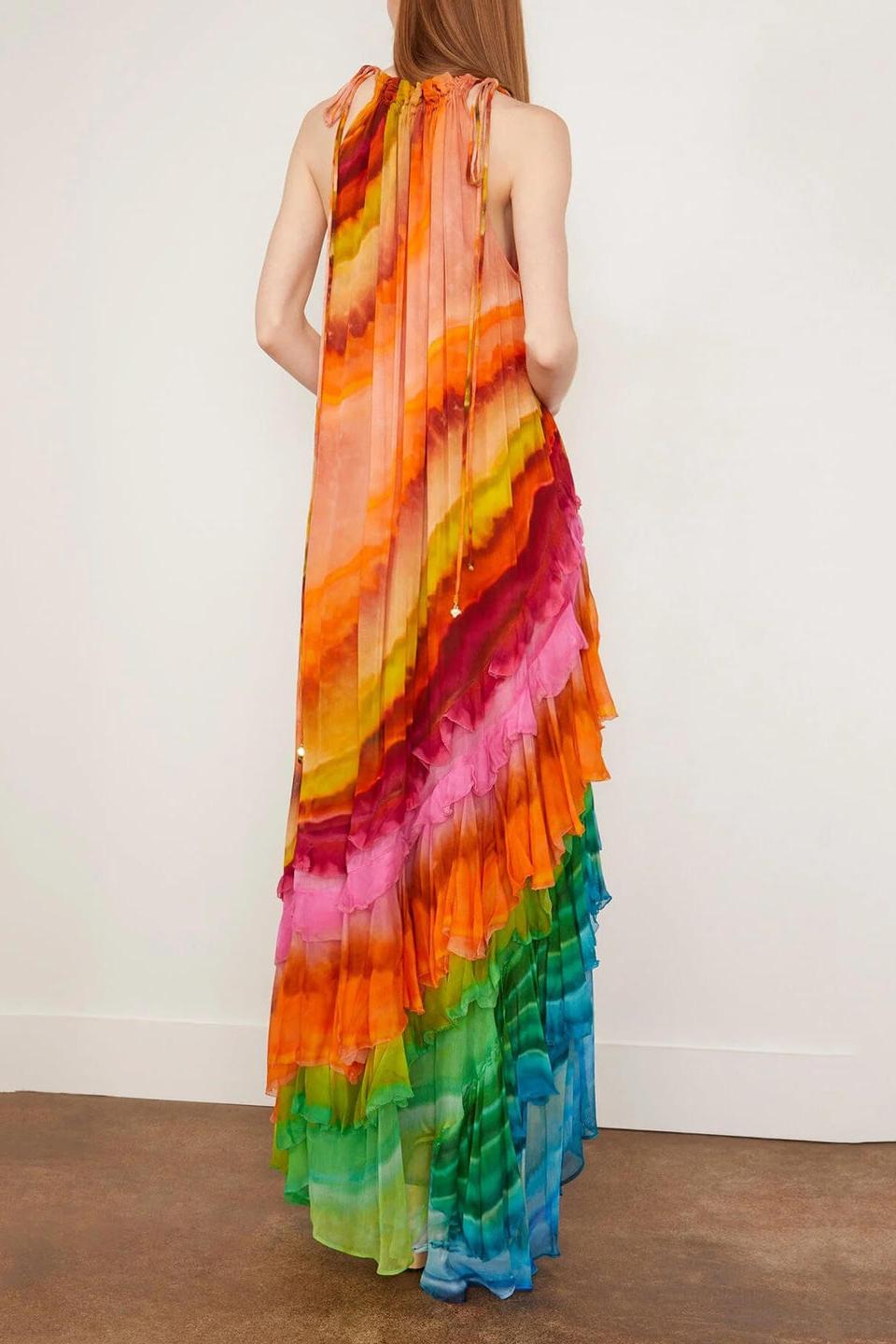 Iris Ruffled Gown in Multi