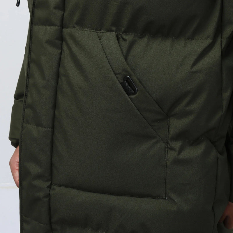 Windproof Parka with Textured Knit