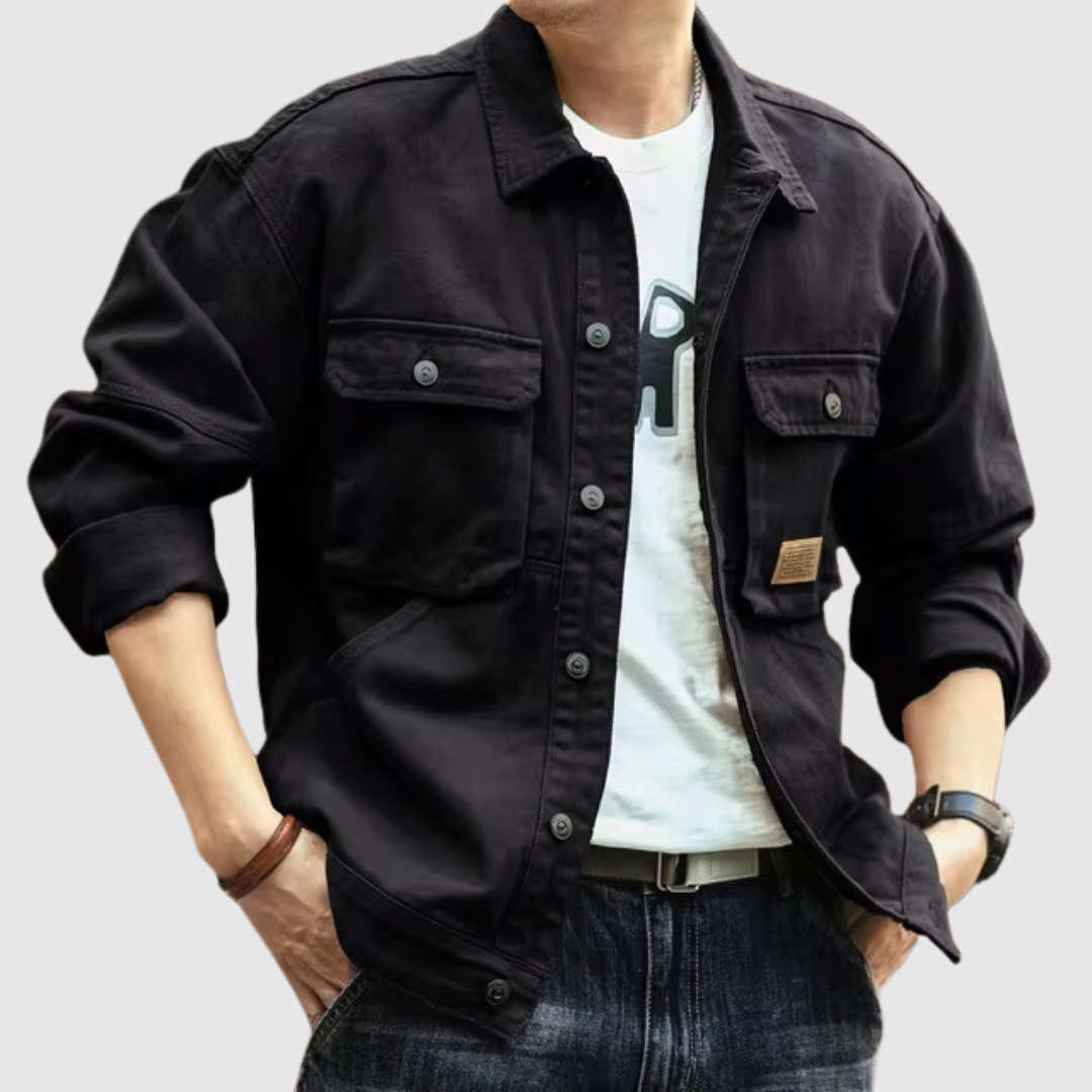 Denim Jacket with Cargo Pockets