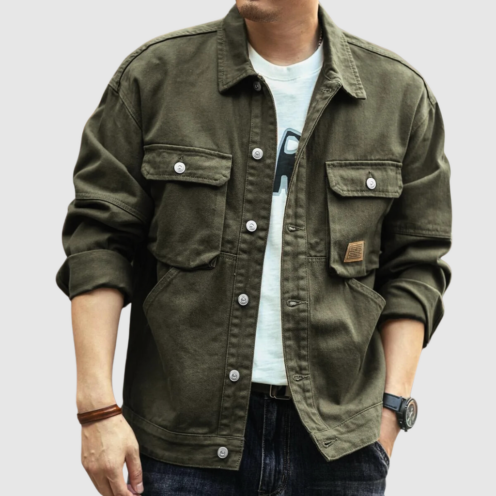 Denim Jacket with Cargo Pockets