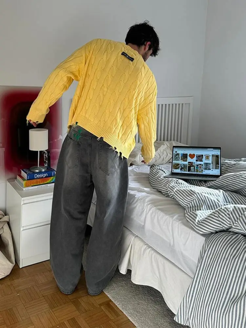 Breathable Denim Sweater