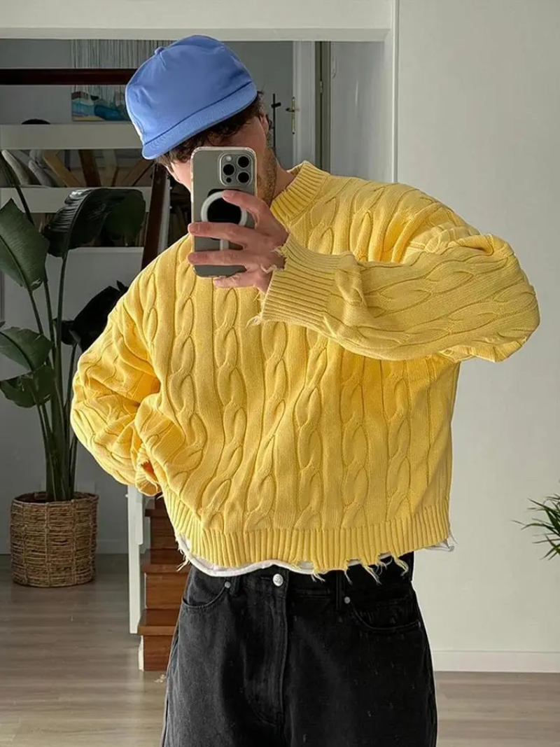 Breathable Denim Sweater