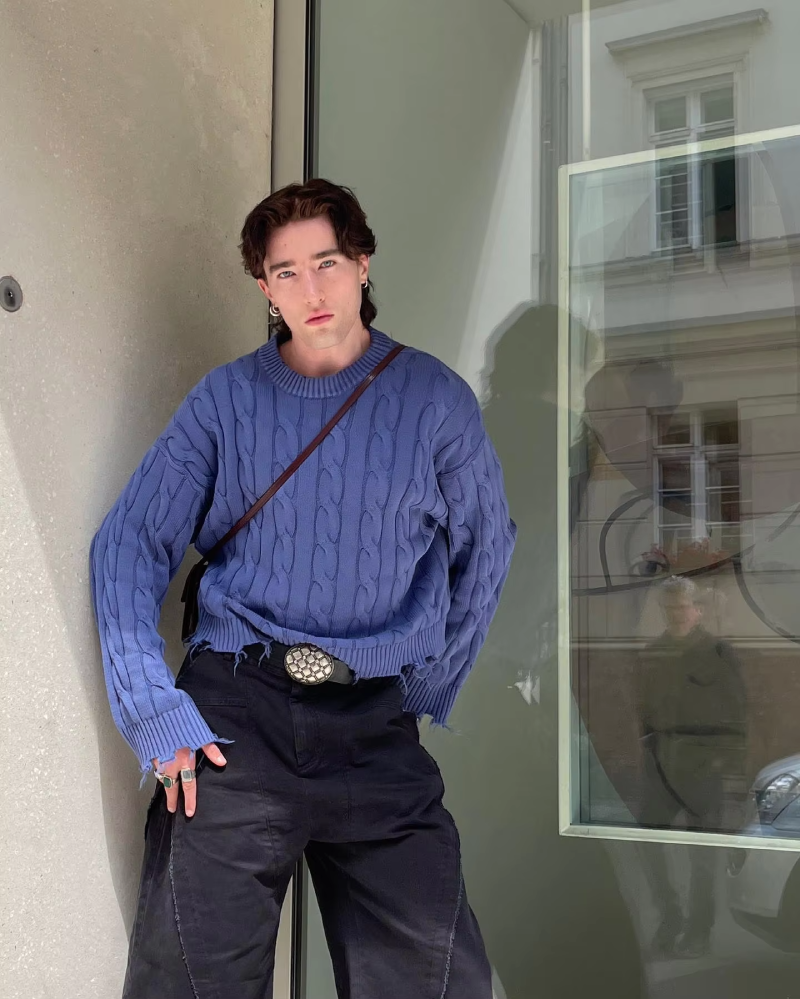Breathable Denim Sweater