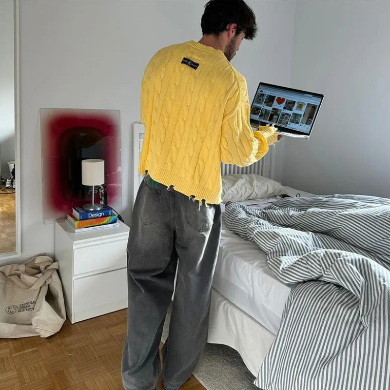 Breathable Denim Sweater
