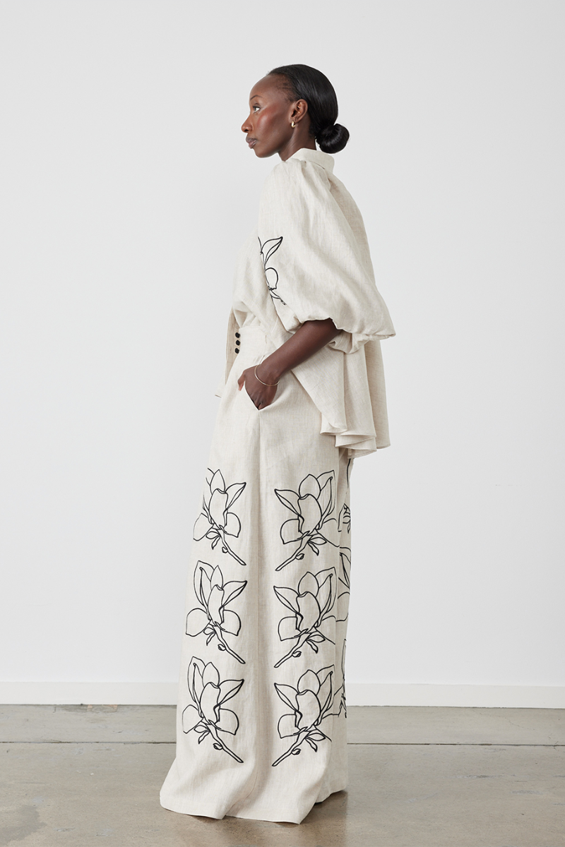 Coordinated Jasmin Ballonmouw Bloemen Broek Set