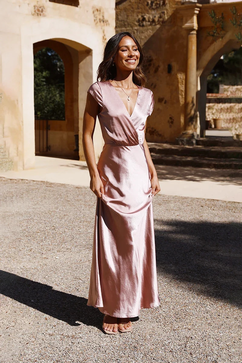 Selma Maxi-Length Dress - Dusty Pink