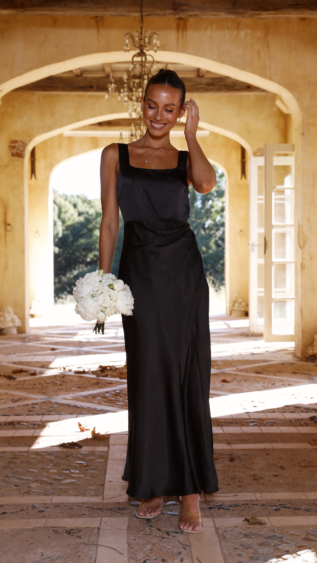 Alaria Maxi-Length Dress - Black