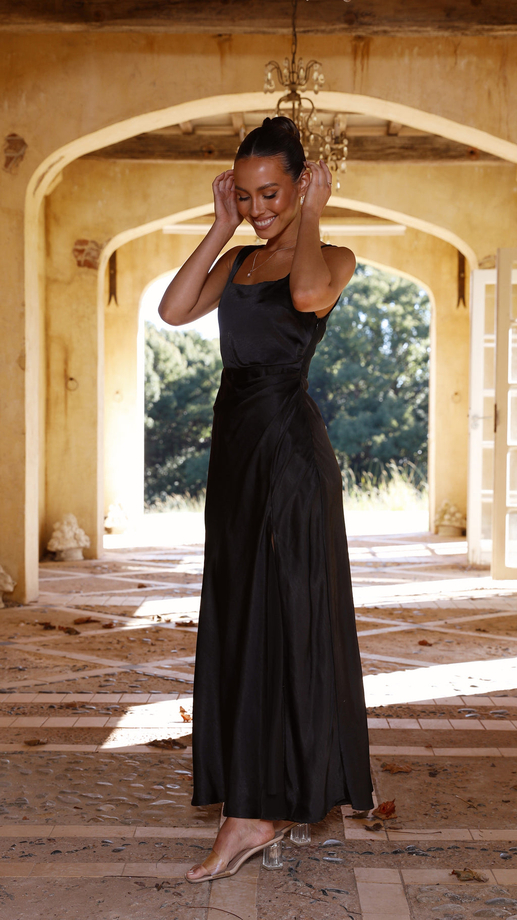 Alaria Maxi-Length Dress - Black