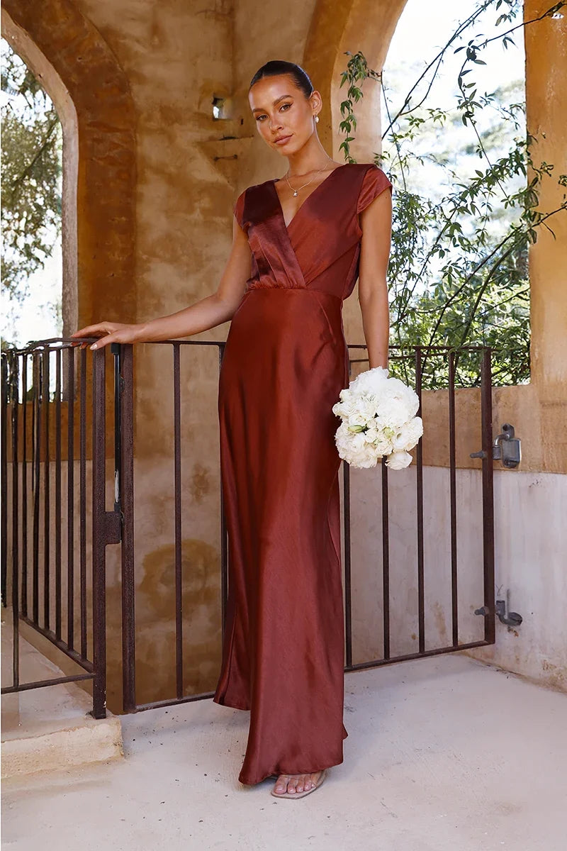 Selma Maxi-Length Dress - Rust