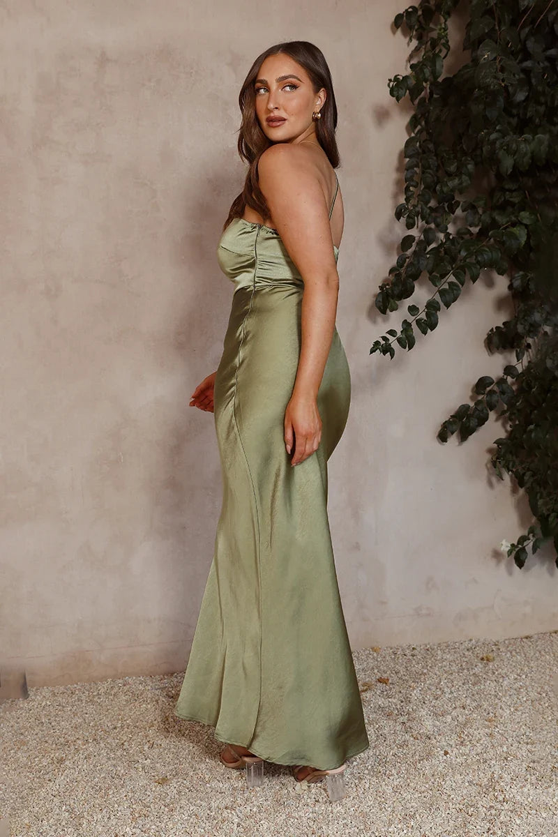 Margot Maxi-Length Dress - Olive