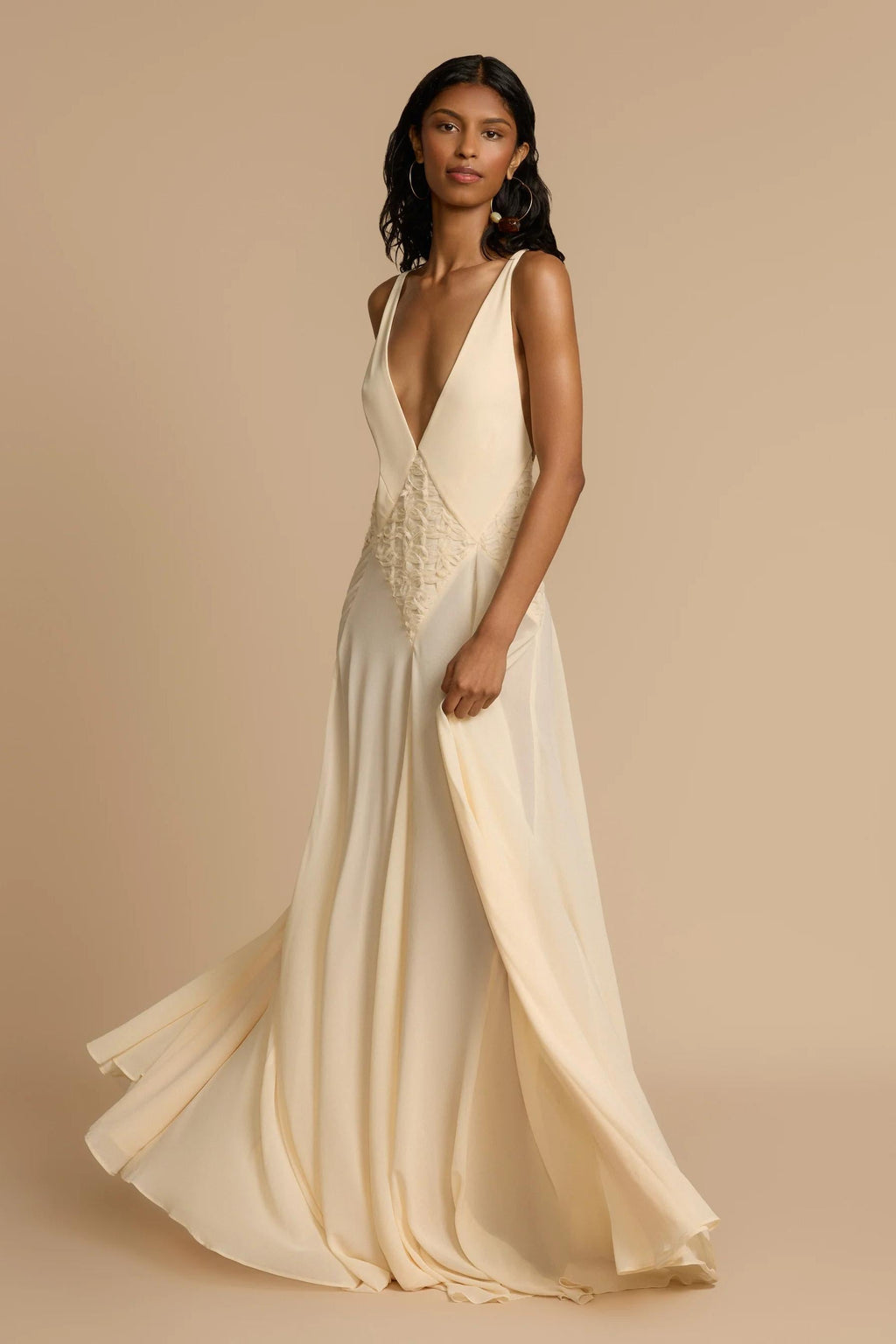 Lavinia Plunging V Maxi-Length Dress