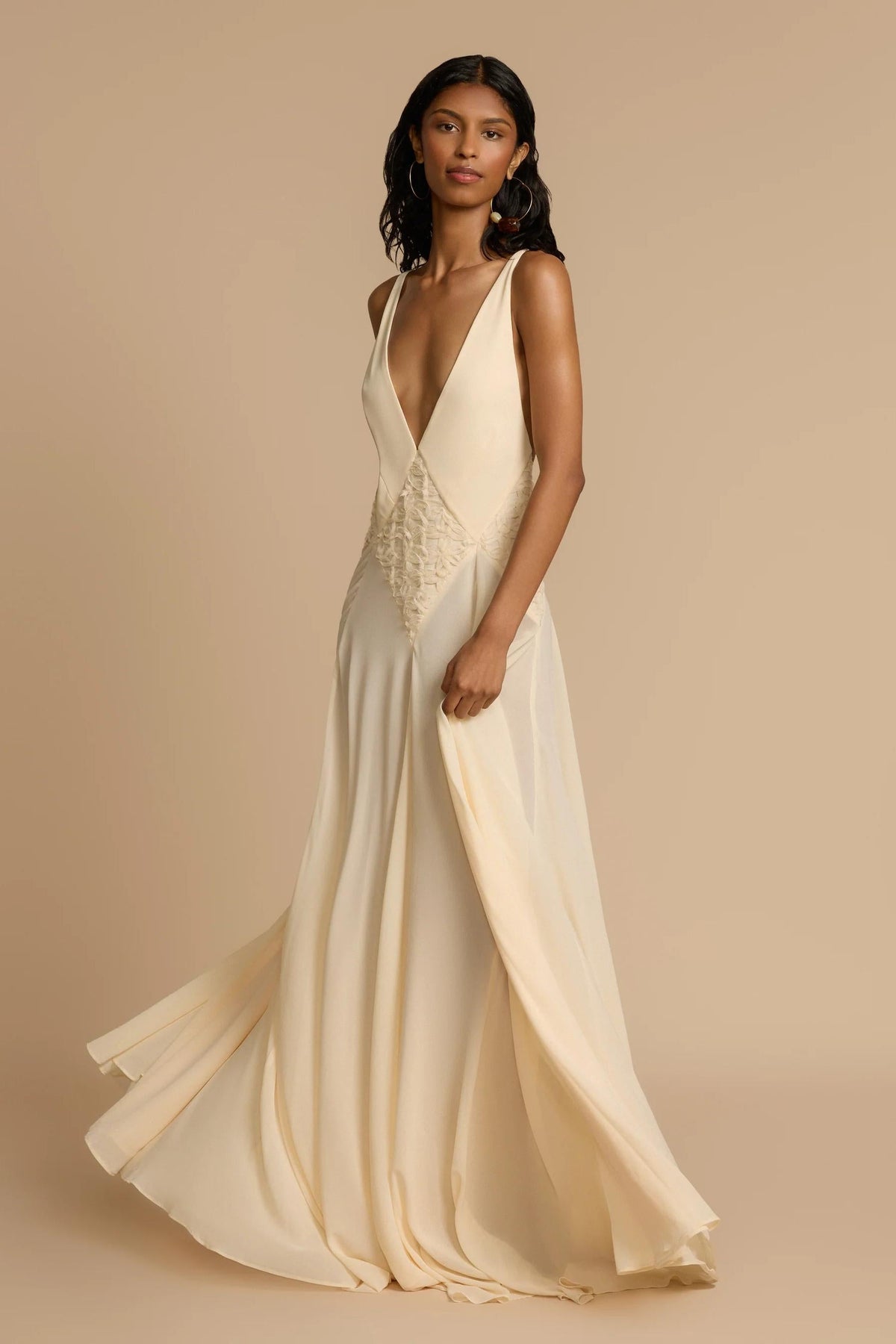 Lavinia Plunging V Maxi-Length Dress