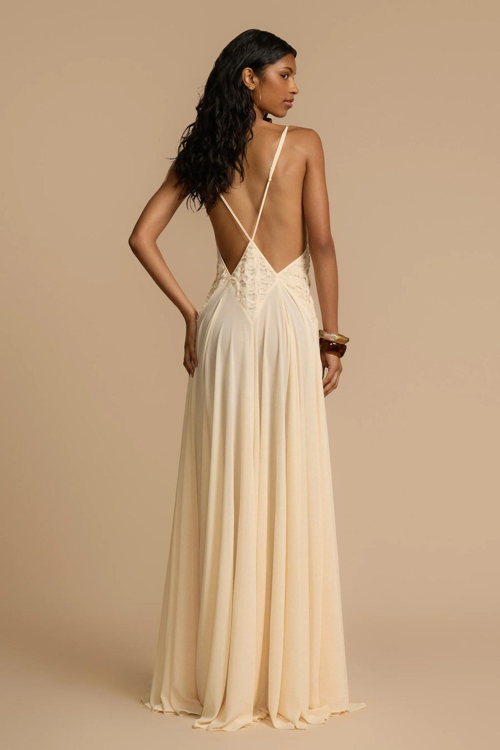 Lavinia Plunging V Maxi-Length Dress