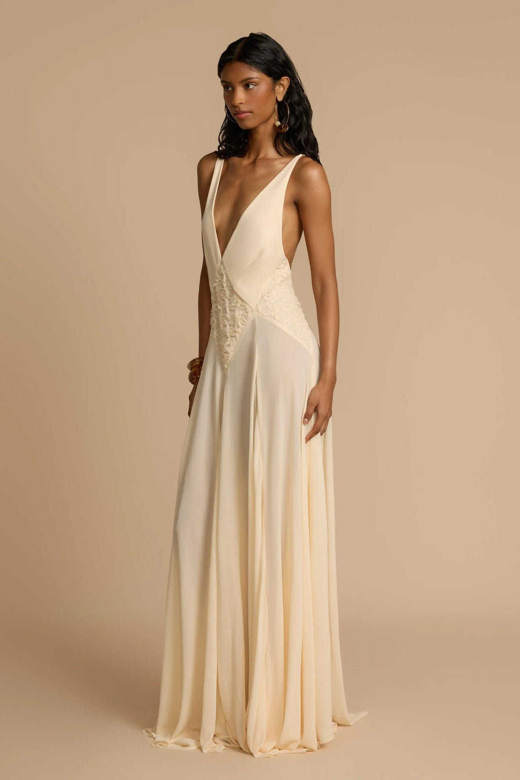Lavinia Plunging V Maxi-Length Dress