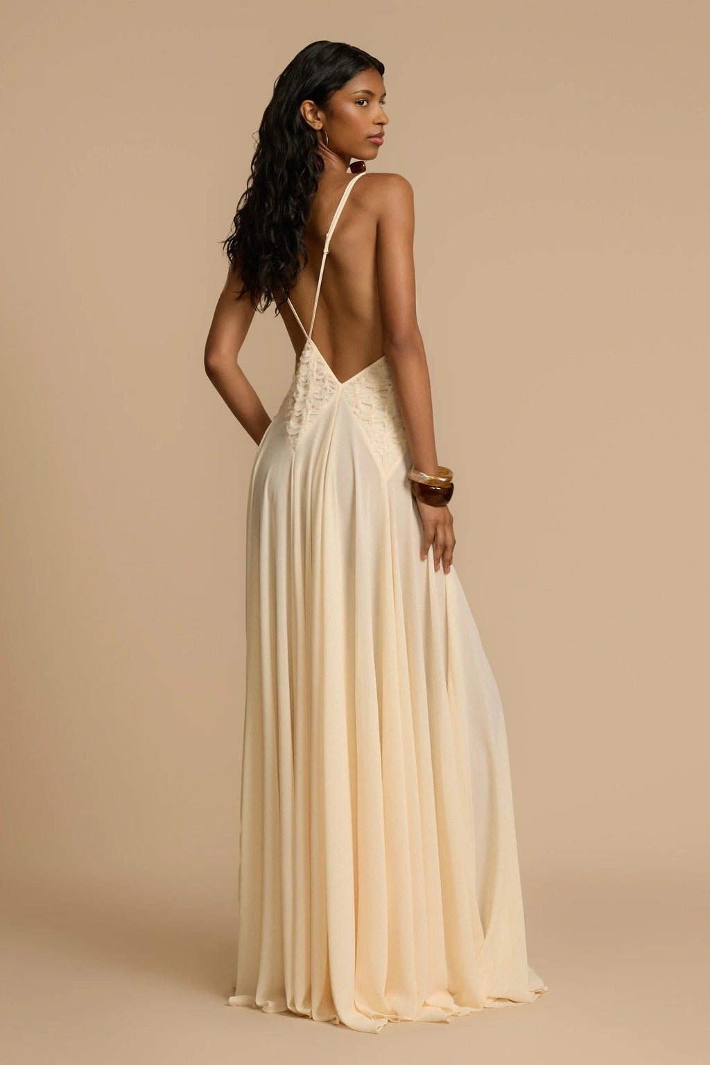 Lavinia Plunging V Maxi-Length Dress