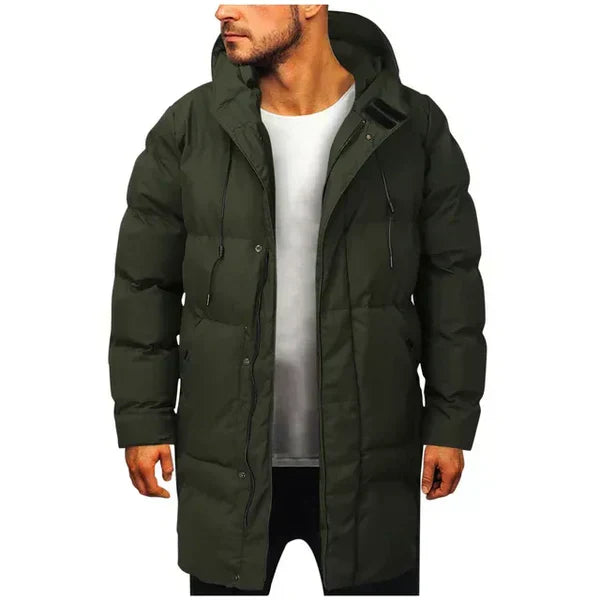Windproof Parka with Textured Knit