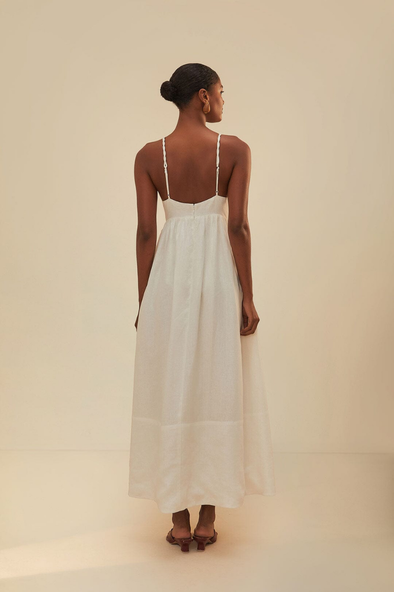 Laura Spaghetti Coconut Tree Maxi-Length Dress