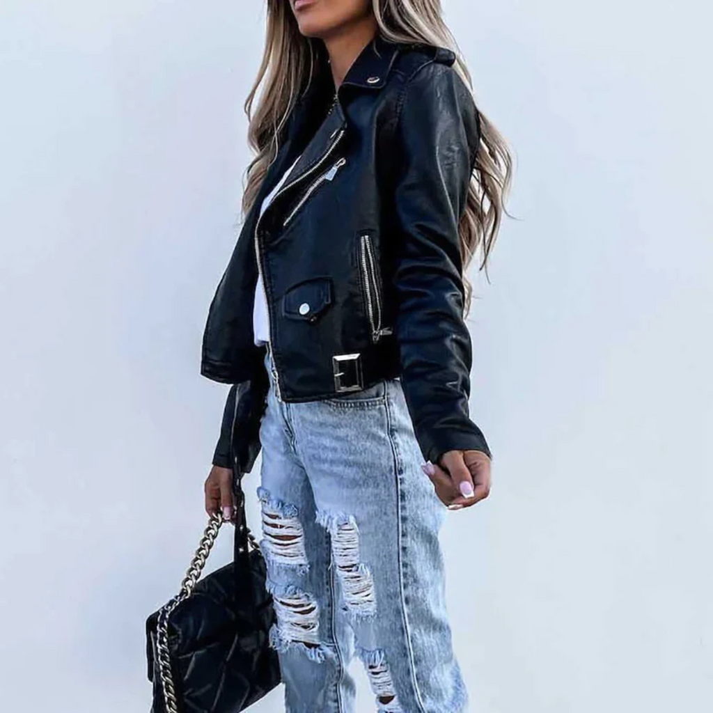 Fitted Leather Jacket for Casual Looks