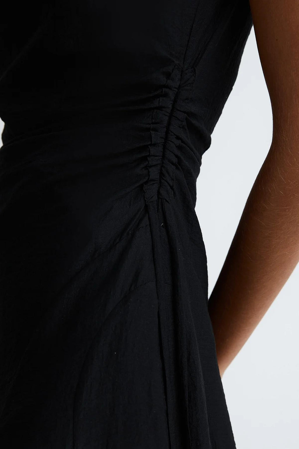 Clean-Lined Black Sleeveless Maxi-Length Dress