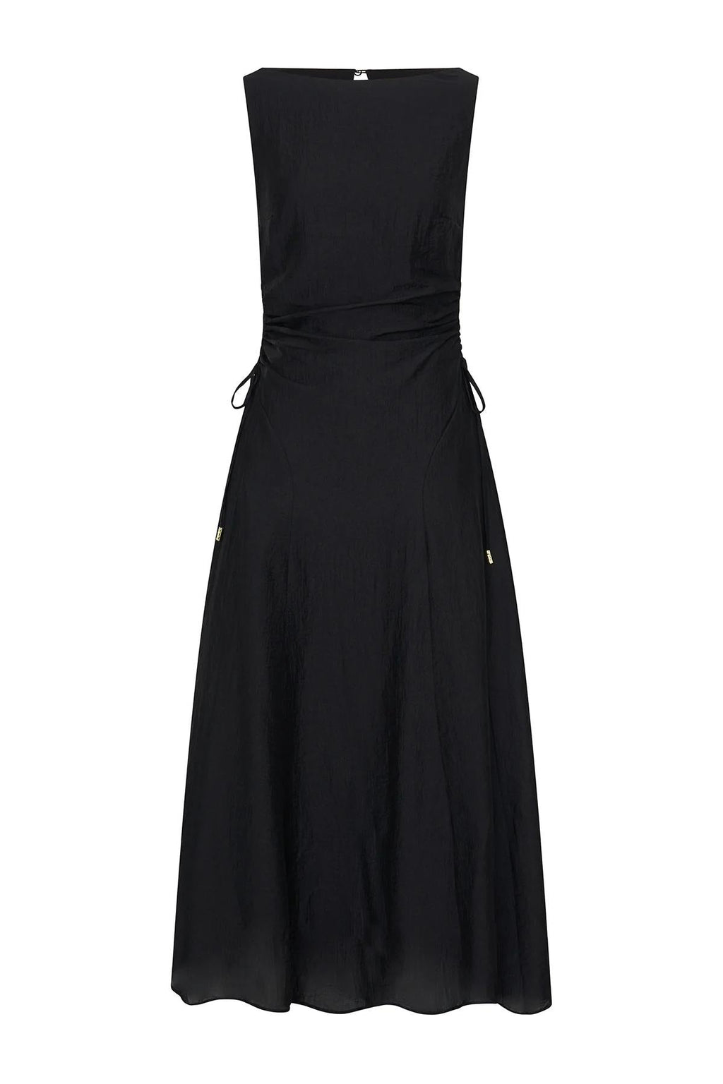 Clean-Lined Black Sleeveless Maxi-Length Dress