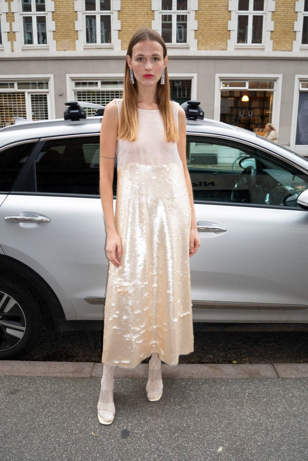 Lilah Sequined Midi-Length Dress