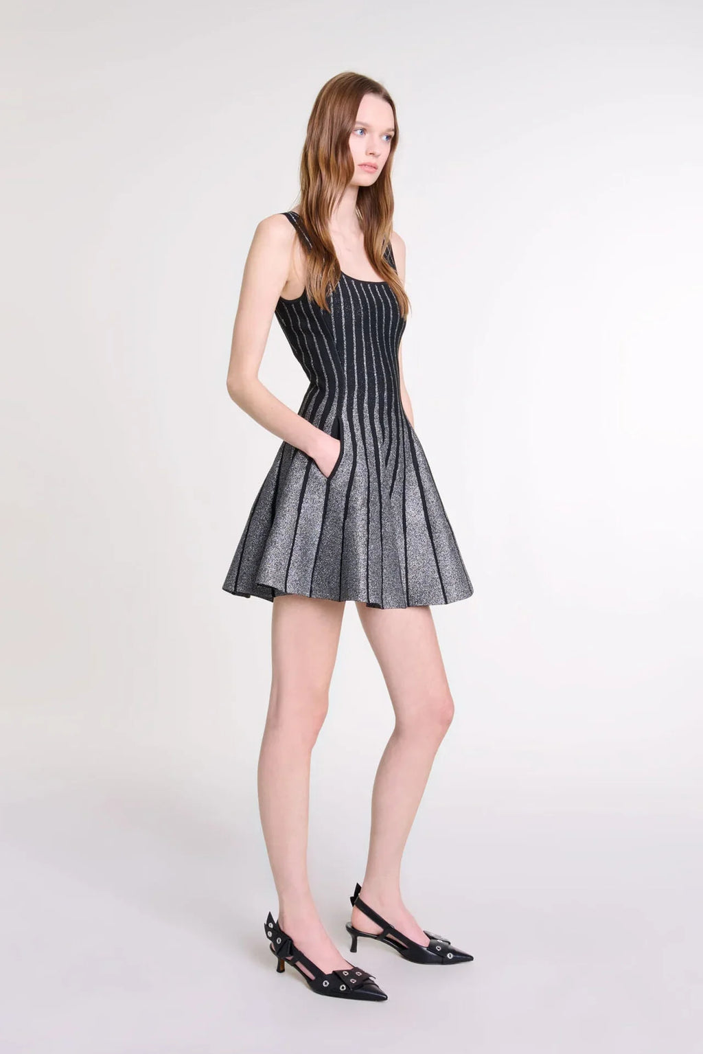 Lattice Knit Mini-Length Dress