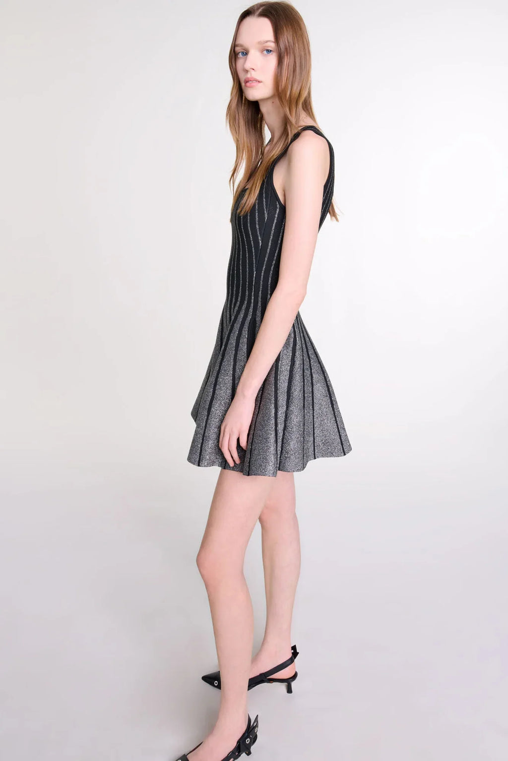Lattice Knit Mini-Length Dress