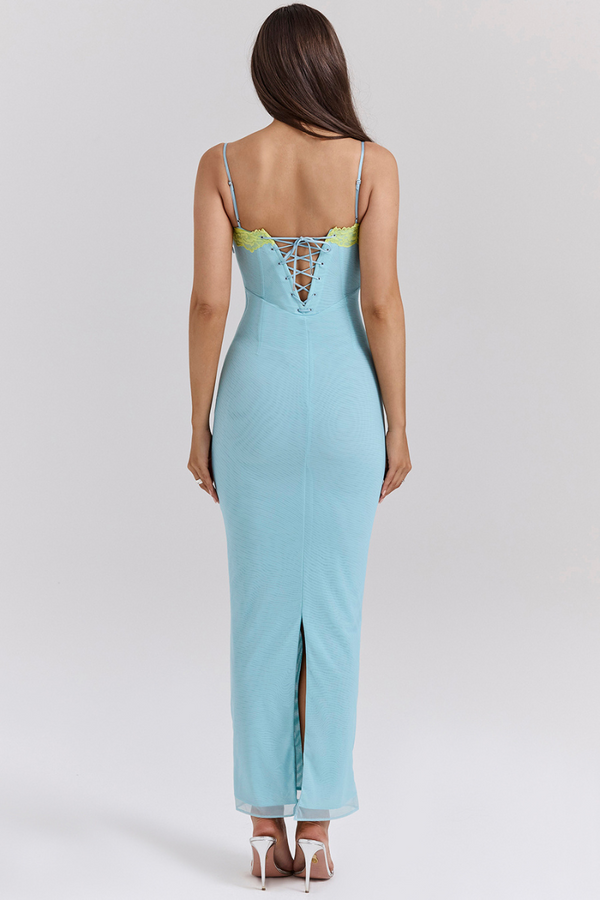 Margaux Spaghetti Slit Maxi-Length Dress