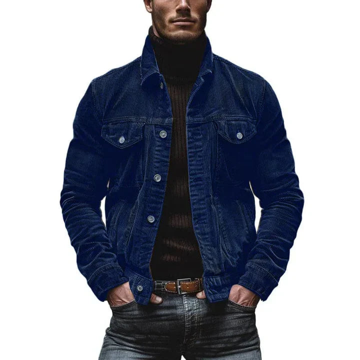 Denim Jacket with Multiple Pockets and Vintage
