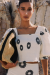Marjolaine Puff Shoulder Flower Skirt Set