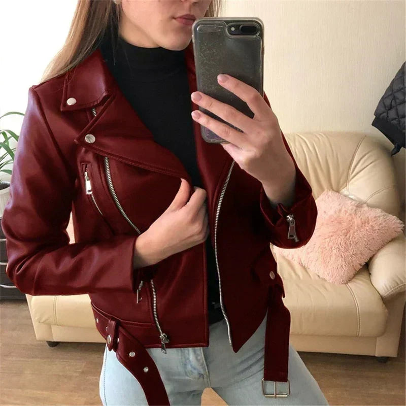 Warm Leather Jacket for Fall and Winter