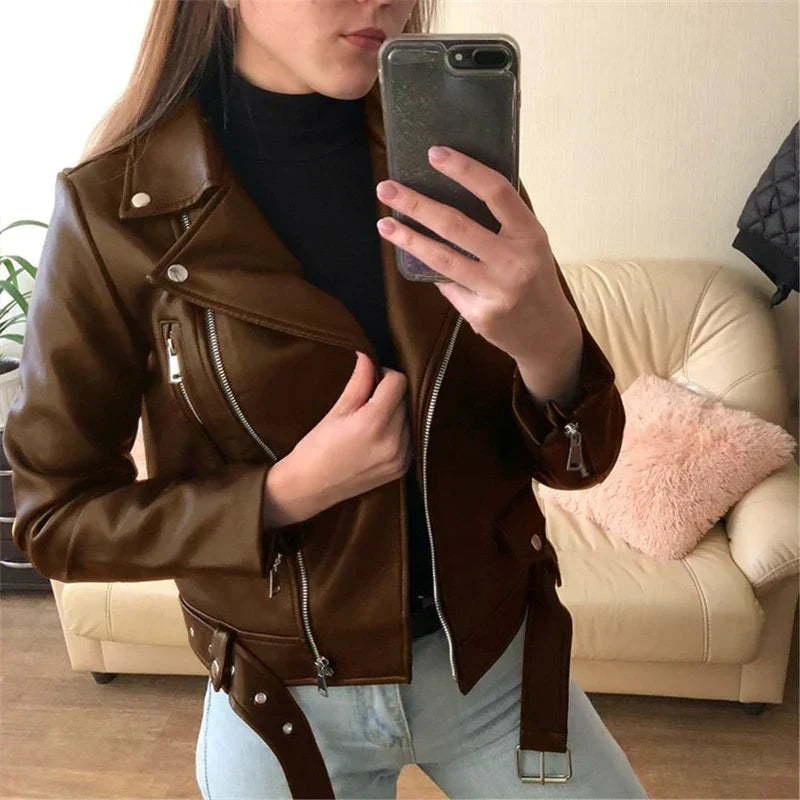 Warm Leather Jacket for Fall and Winter