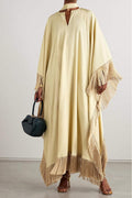 Modern Mrs Ross Fringed Crepe Kaftan