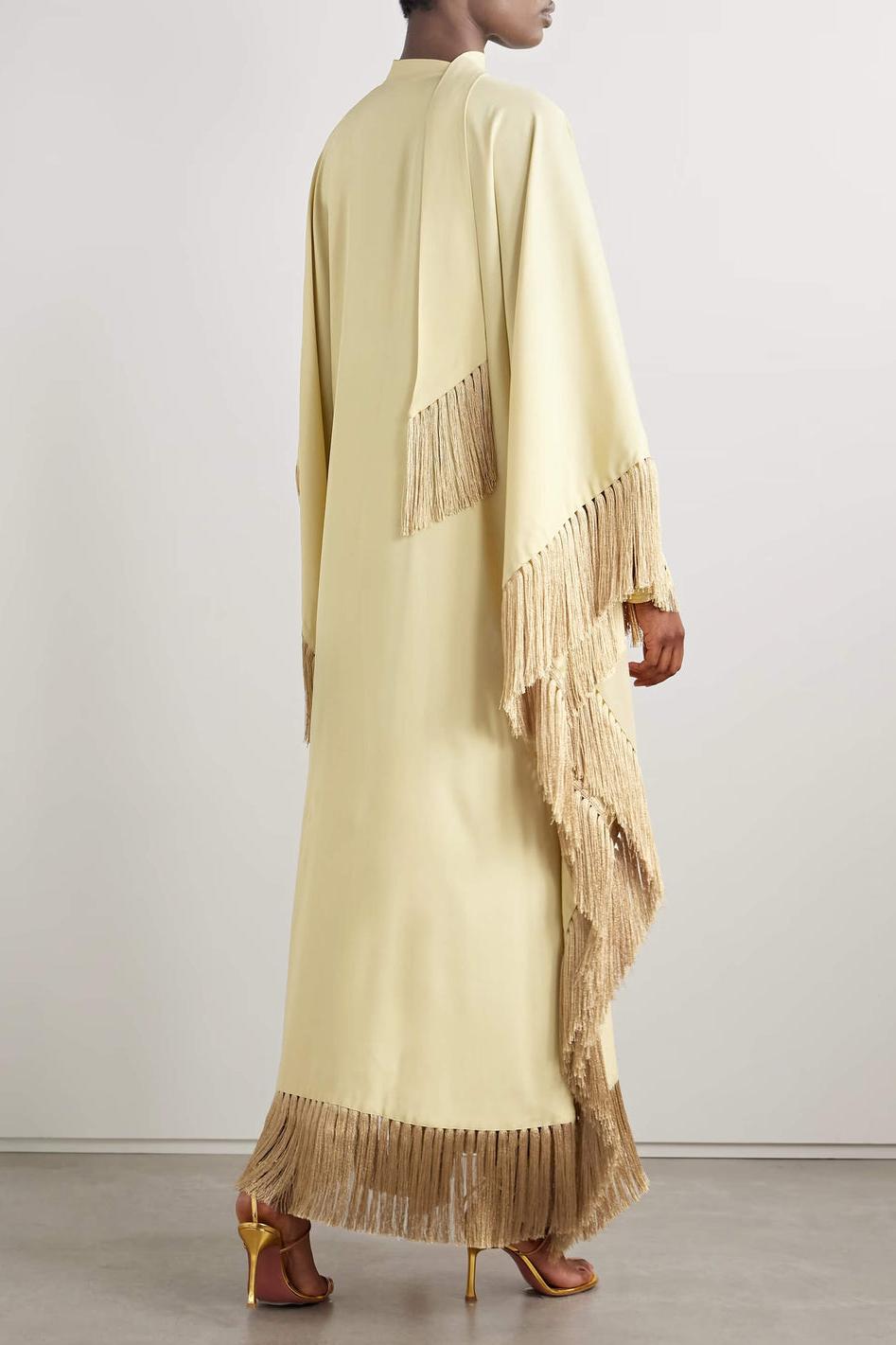 Modern Mrs Ross Fringed Crepe Kaftan