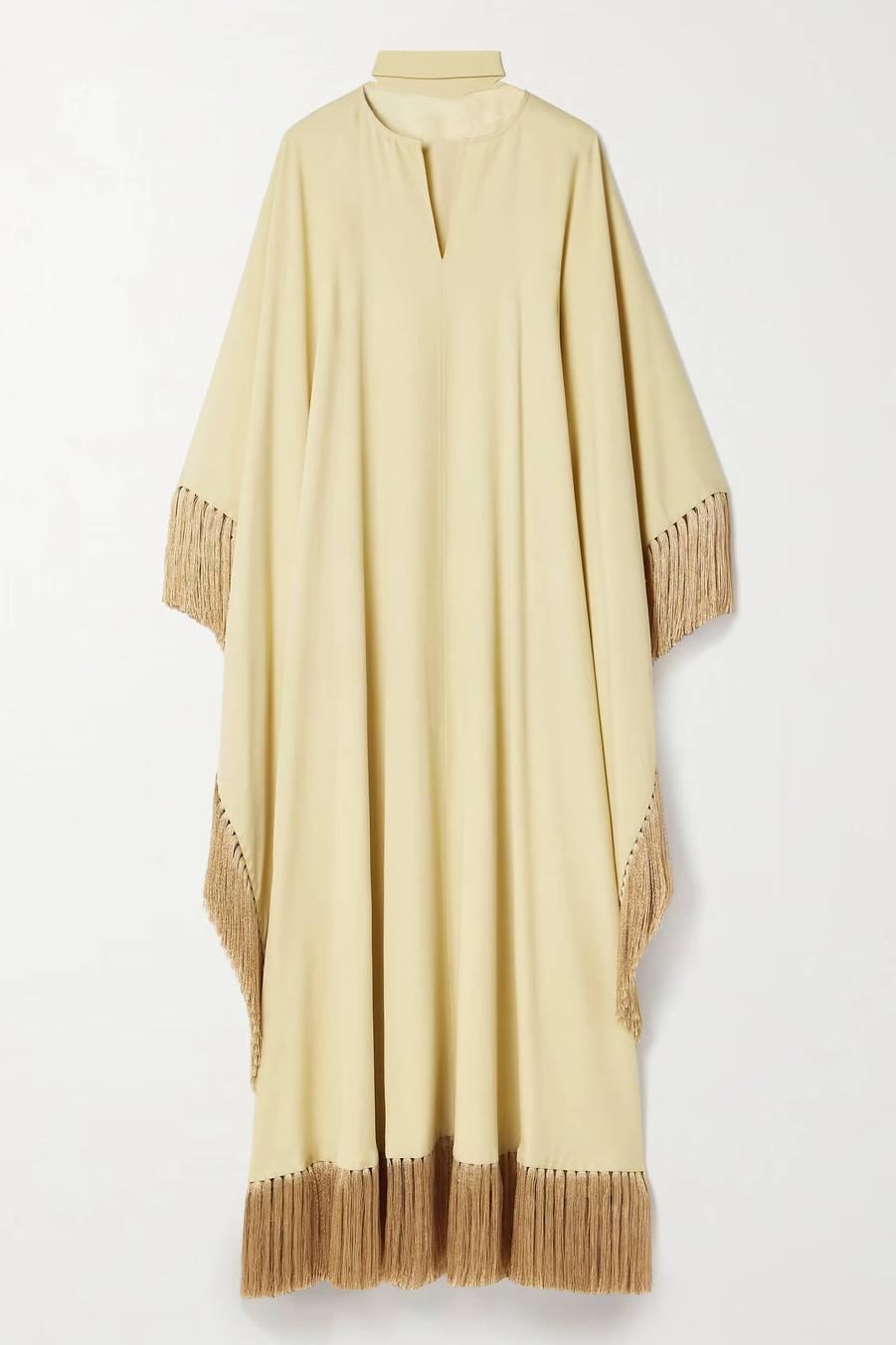 Modern Mrs Ross Fringed Crepe Kaftan