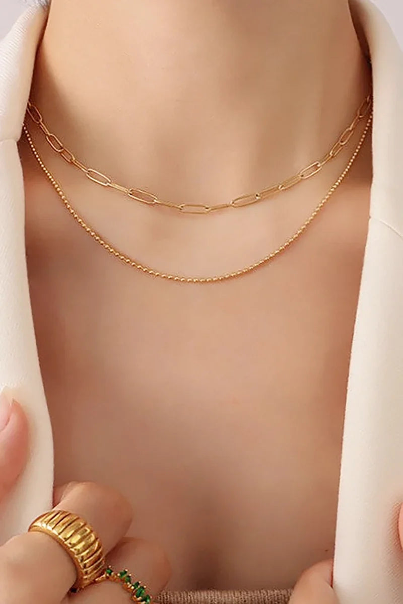 Coordinated Dani Chain Necklace Set - Gold